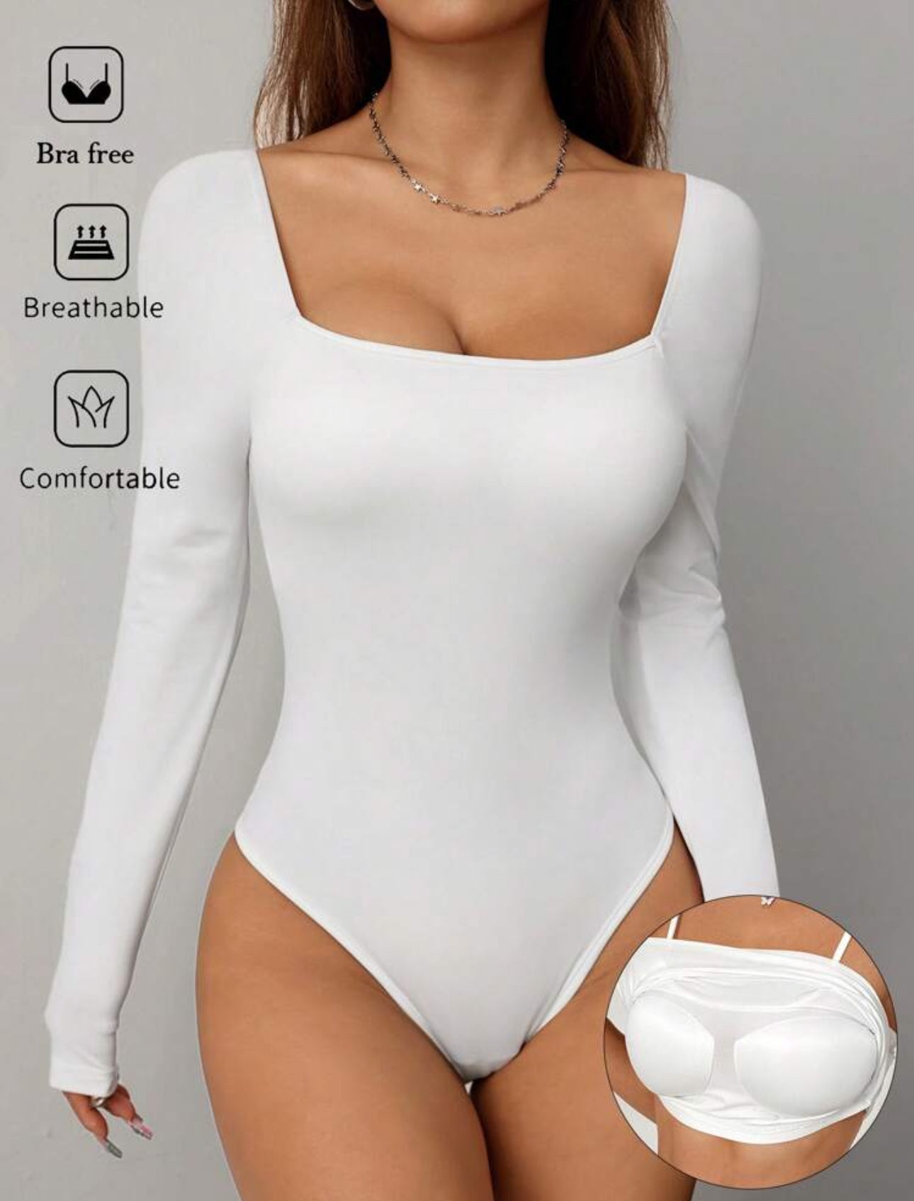 Body cuello cuadrado con copa interna