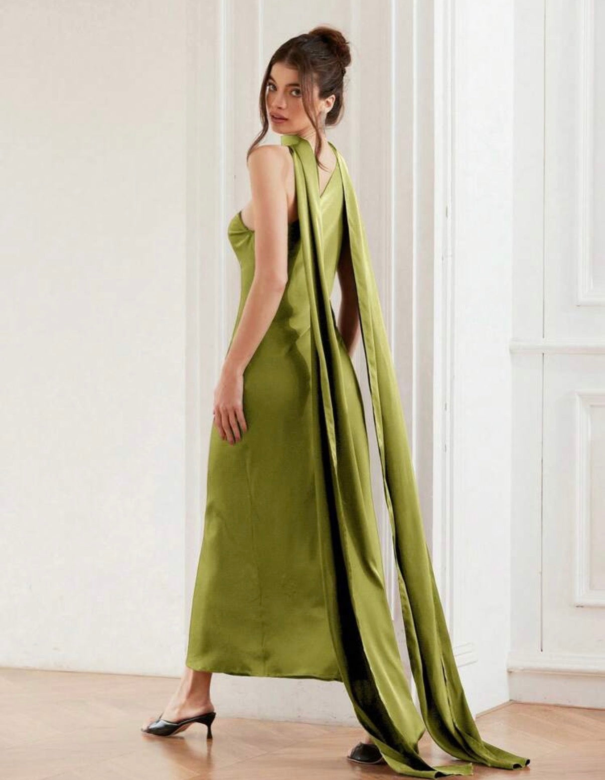 Vestido Amara, verde oliva