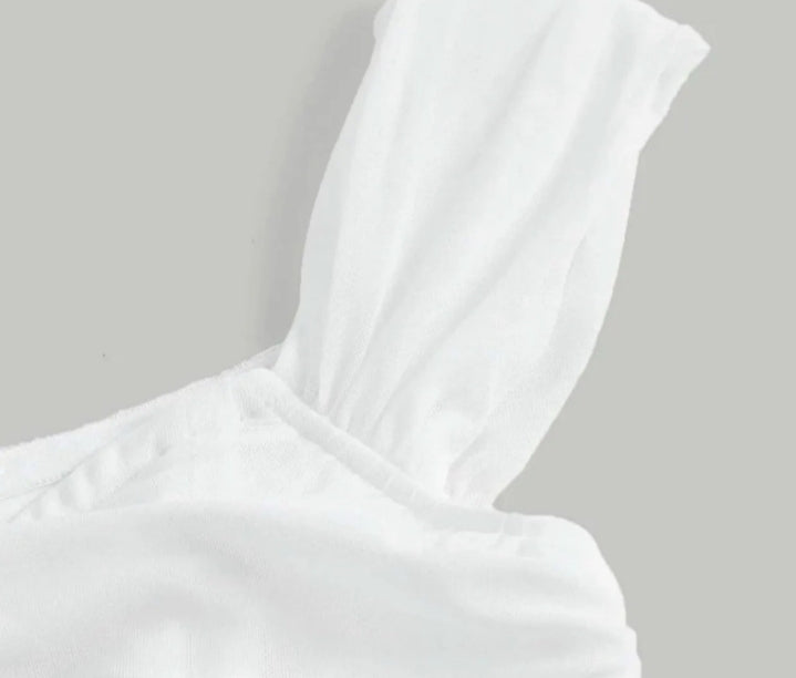 Corset en mesh cuello bandeja / blanco