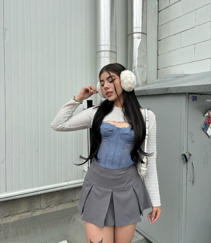 Mini skirt gris