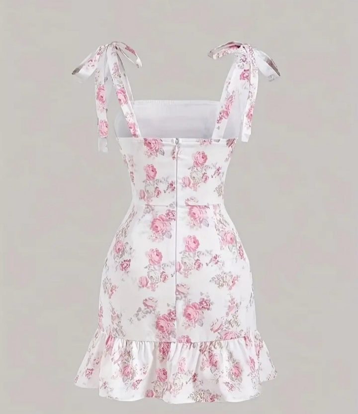 Vestido floral corto con bolero
