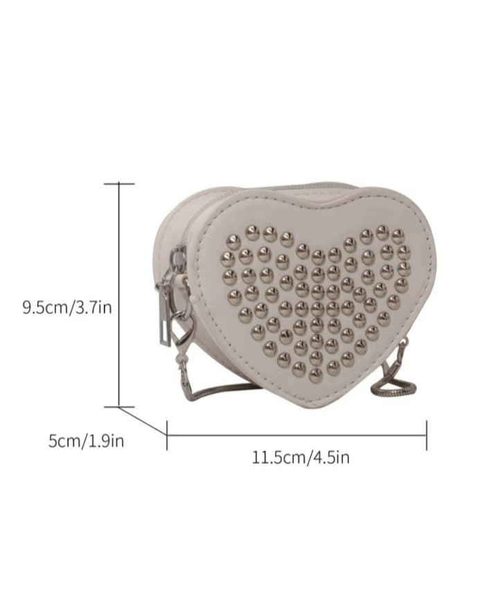 Bolso de corazón mini con taches