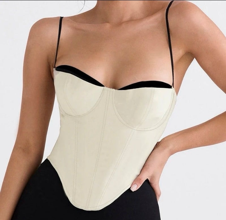 Corset beige con negro