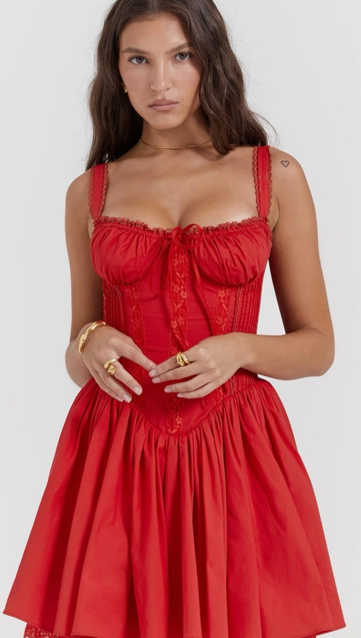Vestido victoria con corset - Rojo