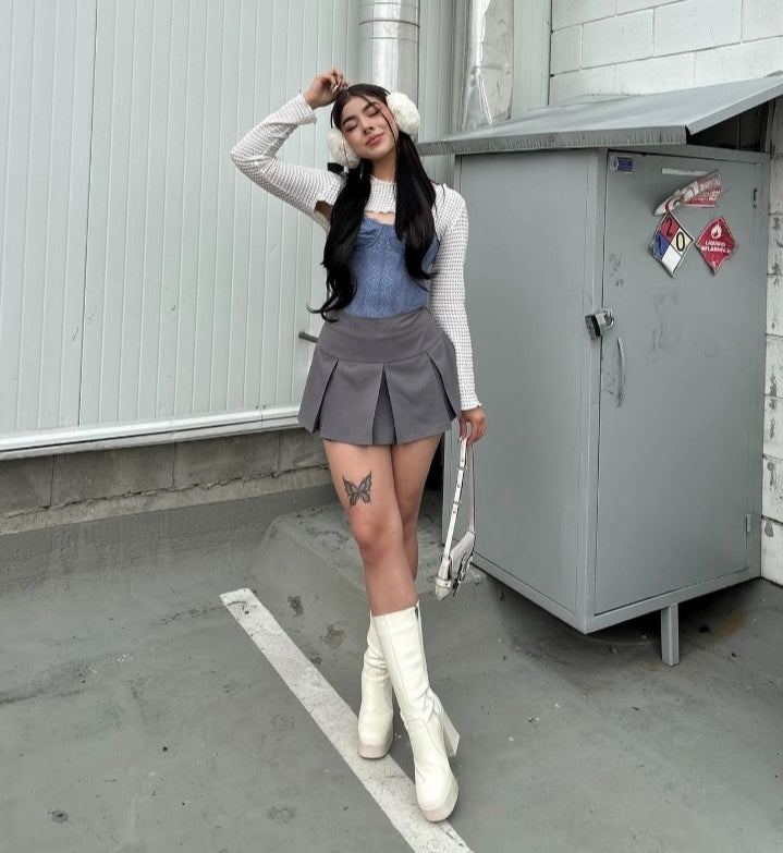 Mini skirt gris