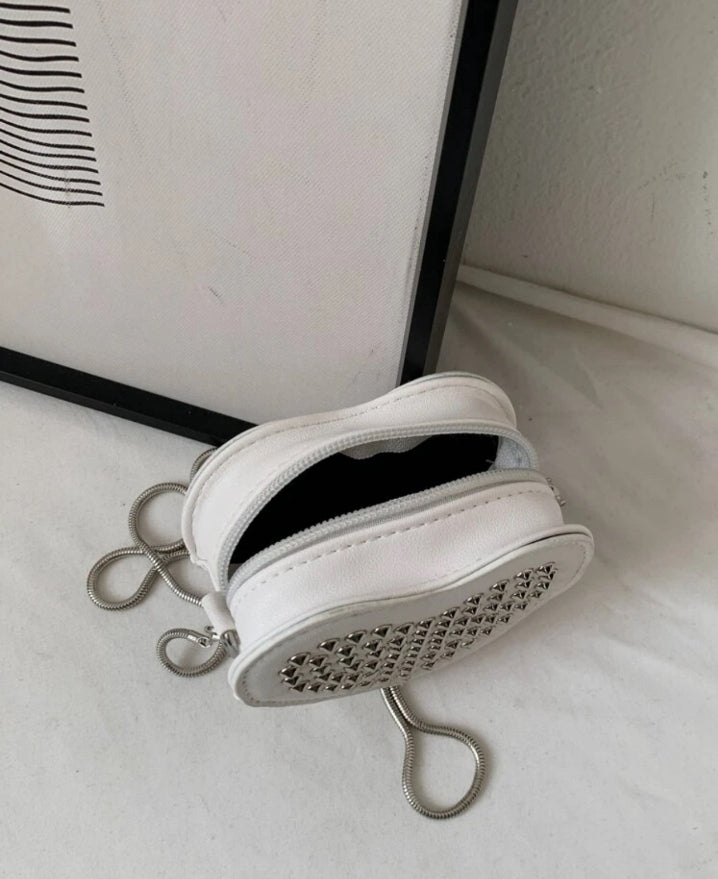 Bolso de corazón mini con taches