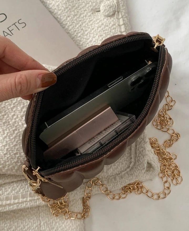 Bolso minimalista con textura - marrón