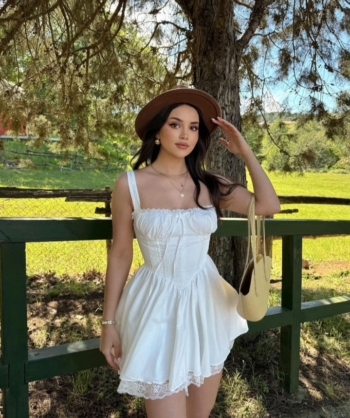 Vestido victoria con corset - Blanco