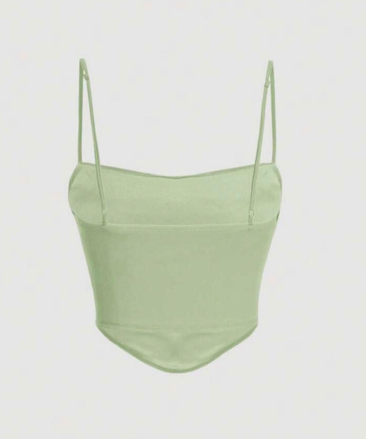 Crop top con detalles en mesh