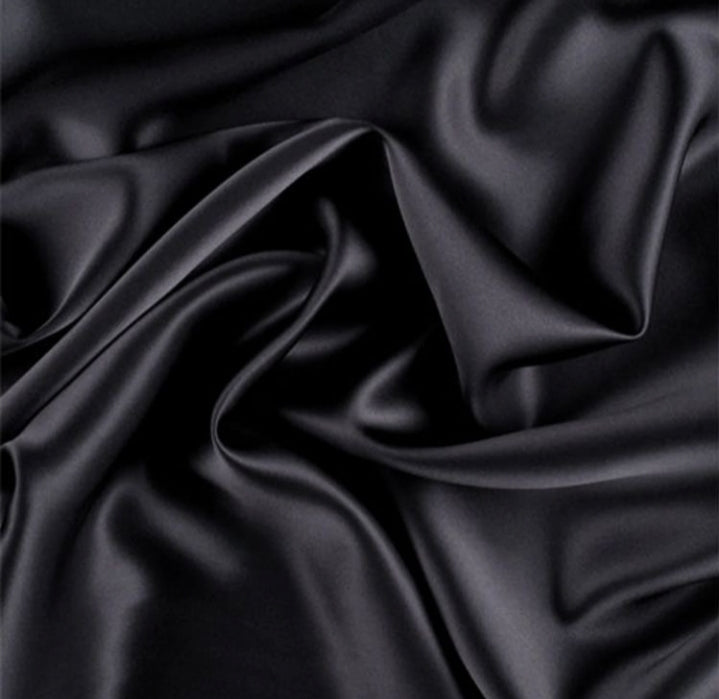Vestido ari en satin de ajustar en la cintura-Negro