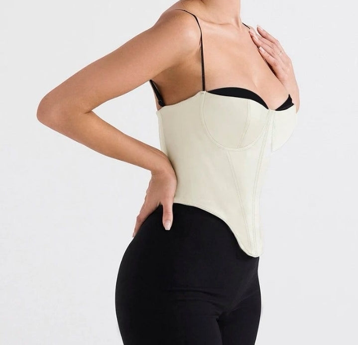 Corset beige con negro