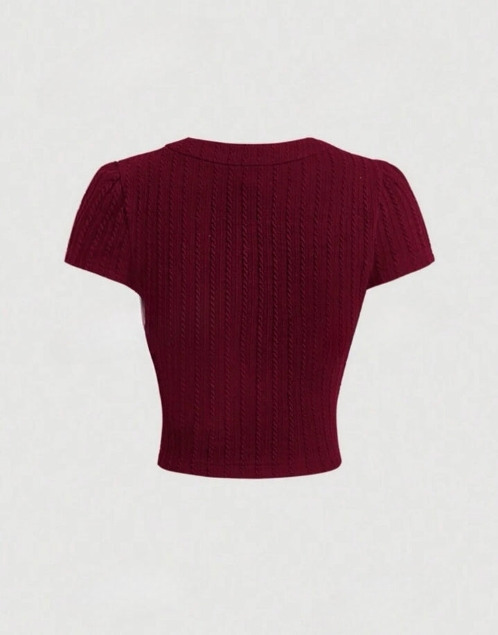 Blusa button burdeos