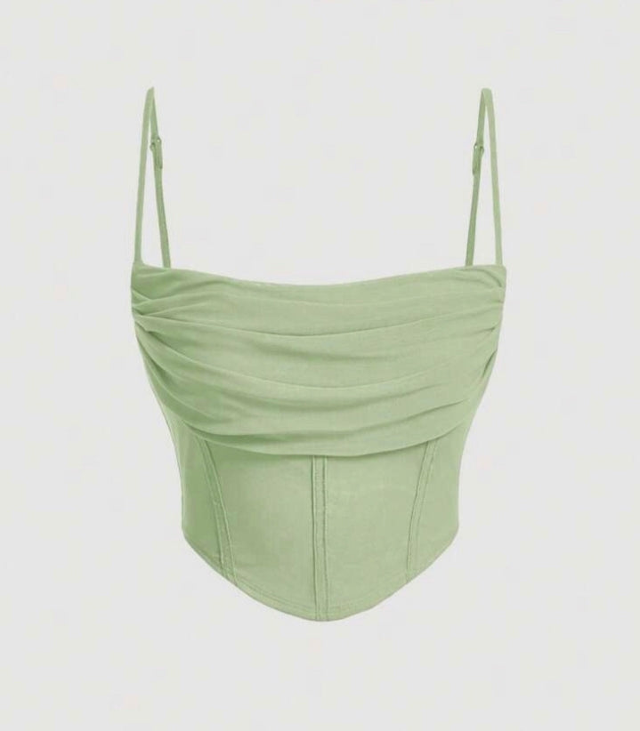Crop top con detalles en mesh
