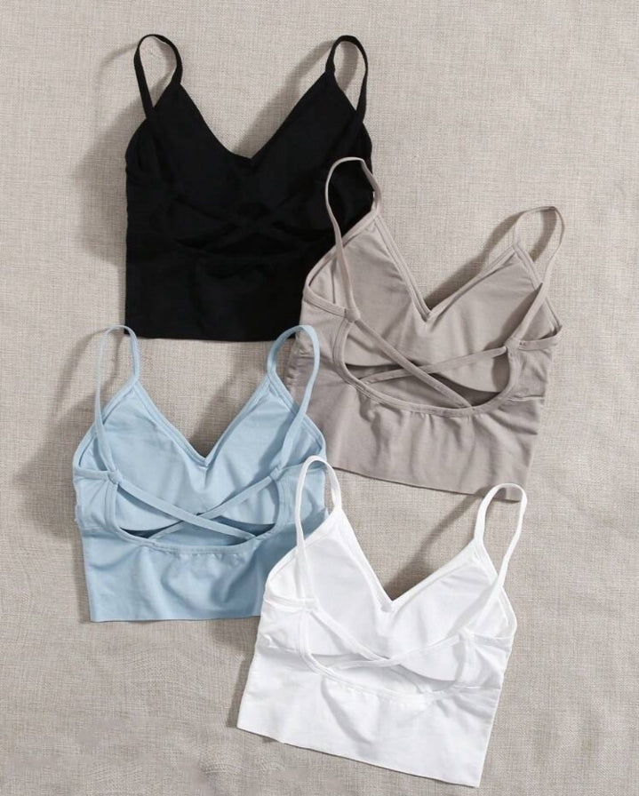 Crop top en rib gama alta con copas