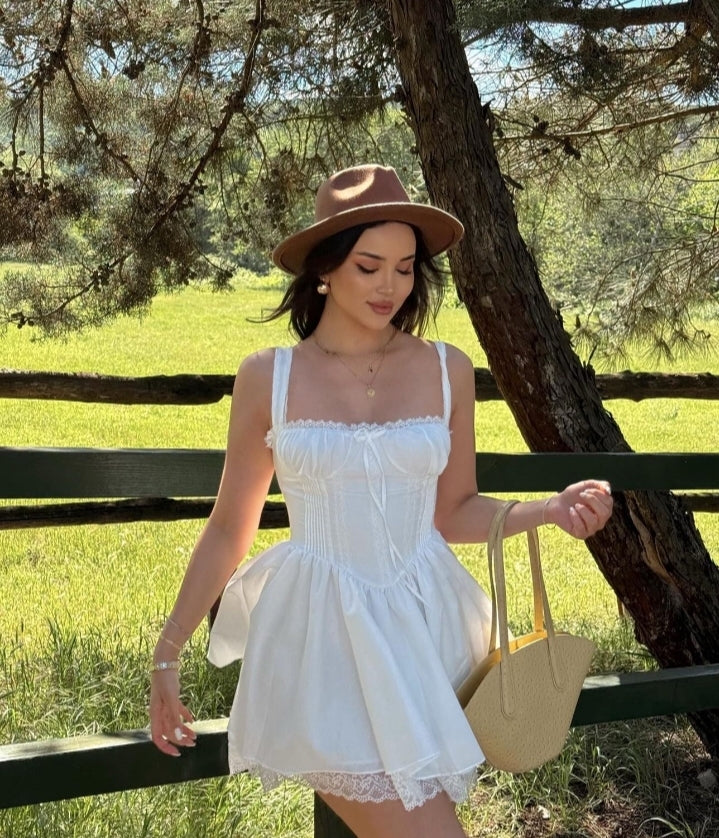 Vestido victoria con corset - Blanco