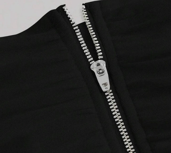 Corset en mesh cuello bandeja / negro