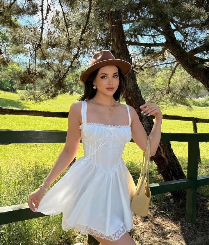 Vestido victoria con corset - Blanco
