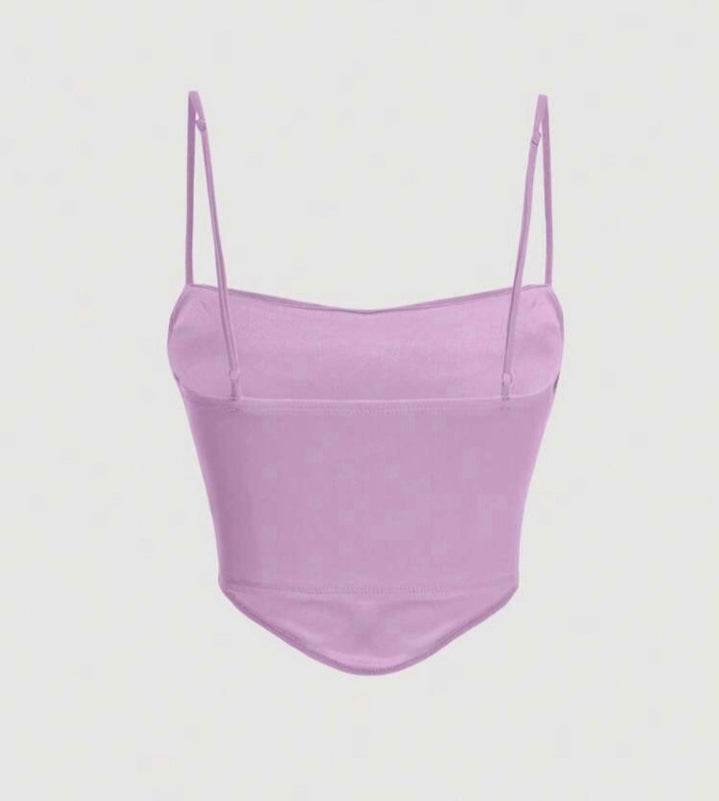 Crop top con detalles en mesh