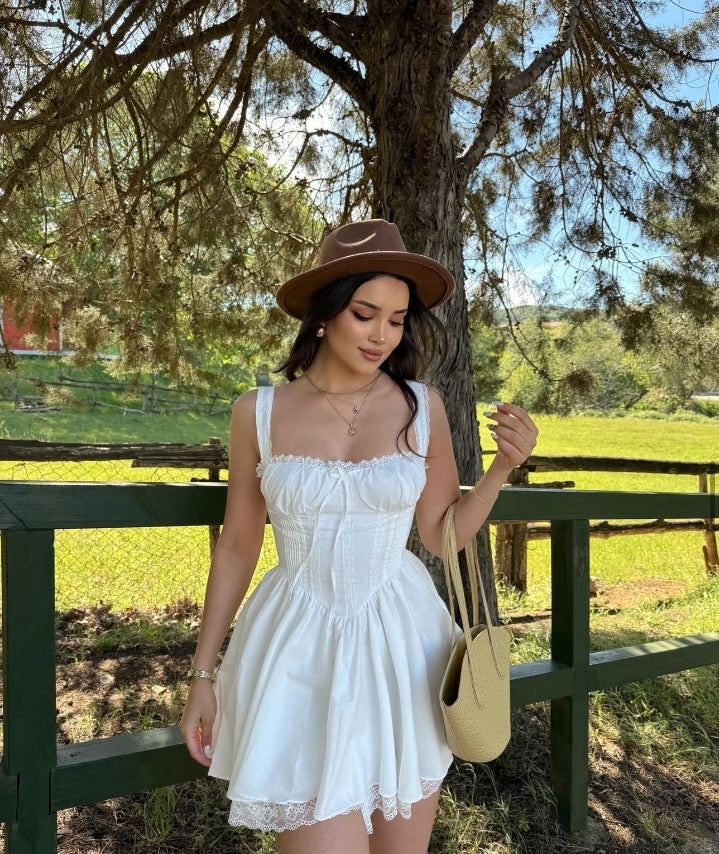 Vestido victoria con corset - Blanco