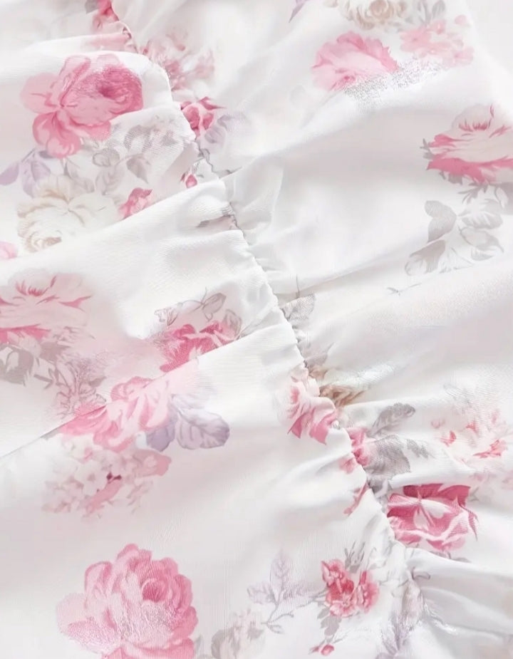 Vestido floral corto con bolero
