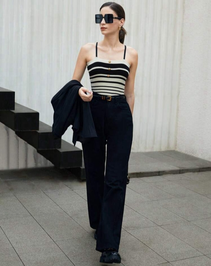 Bizwear camisero en tejido de punto a rayas