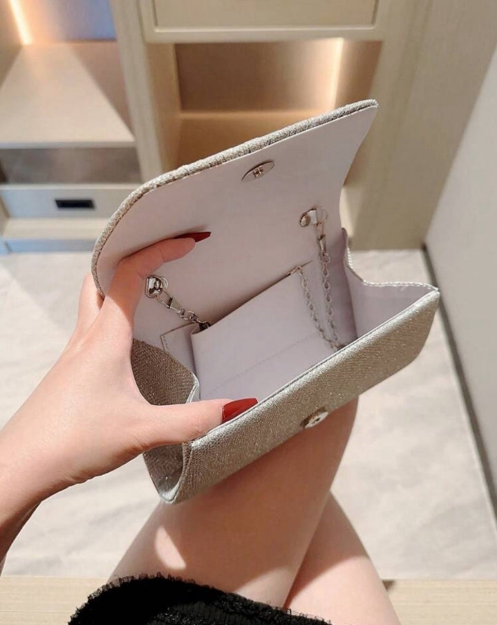 Bolso mini plateado