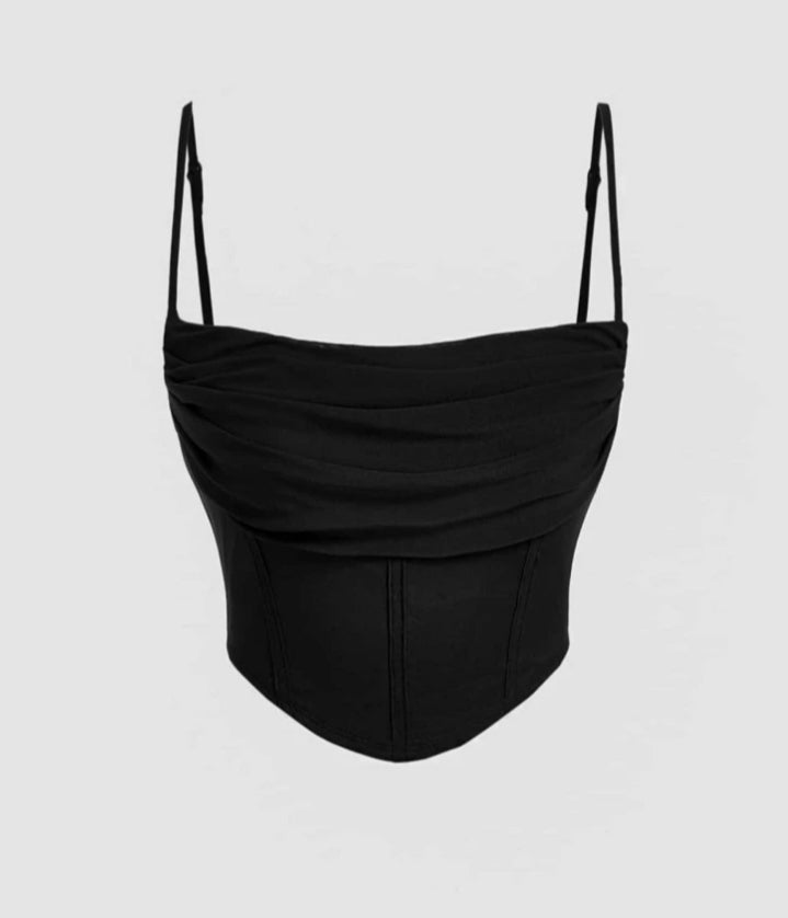 Crop top con detalles en mesh