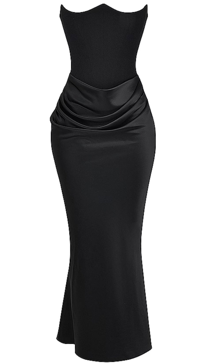 Vestido luxe strapless