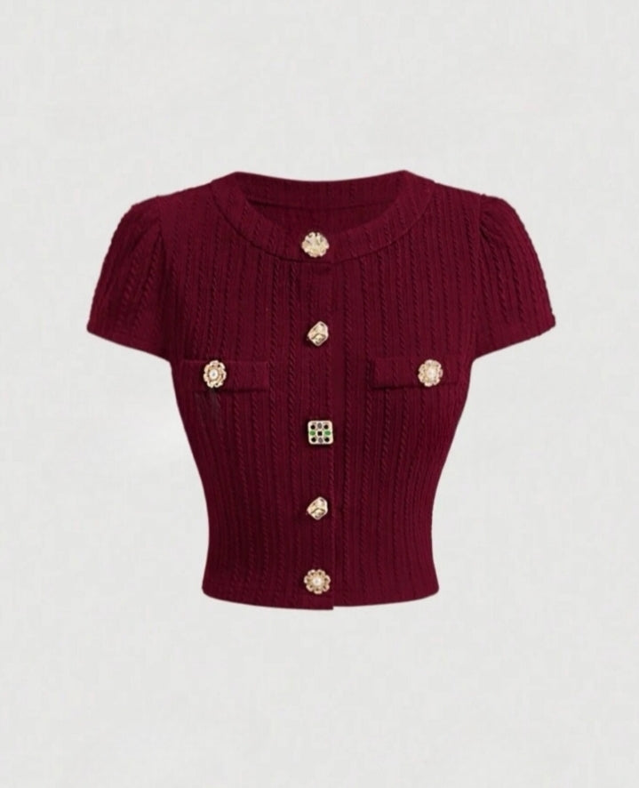 Blusa button burdeos