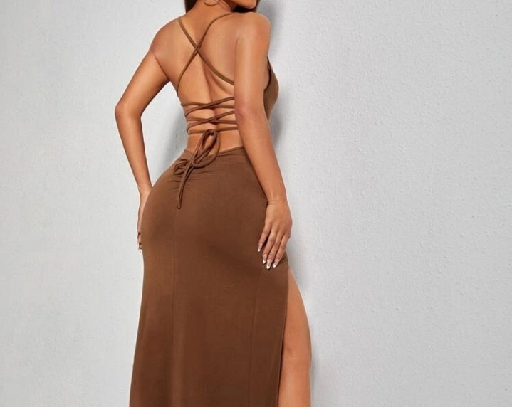 Vestido corset café