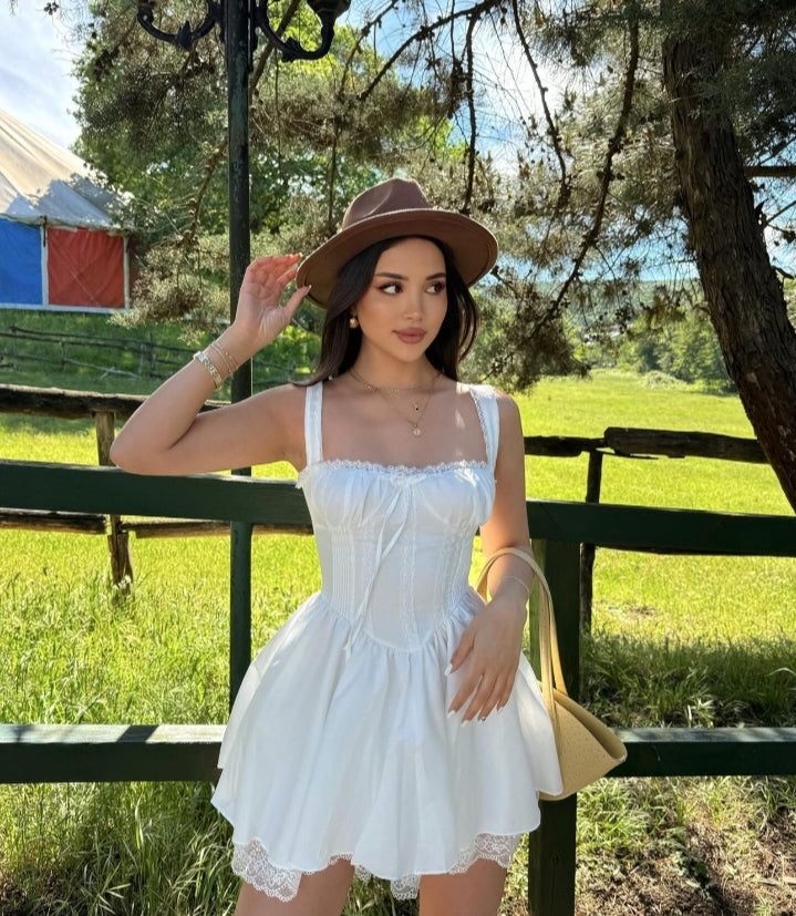 Vestido victoria con corset - Blanco