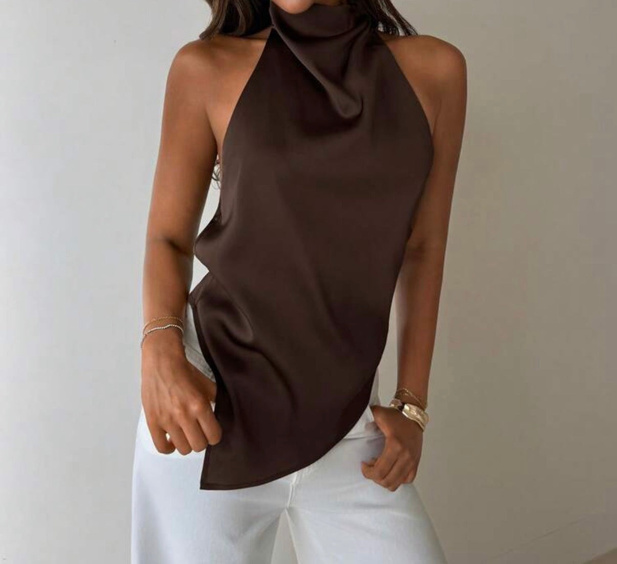 Blusa en satin halter