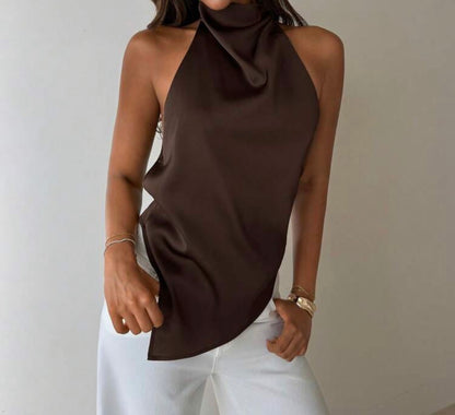 Blusa en satin halter