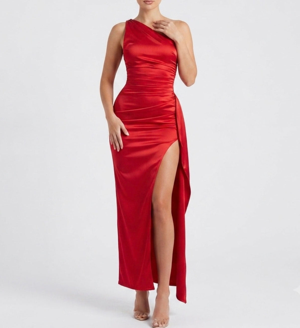 Vestido abril / rojo y negro