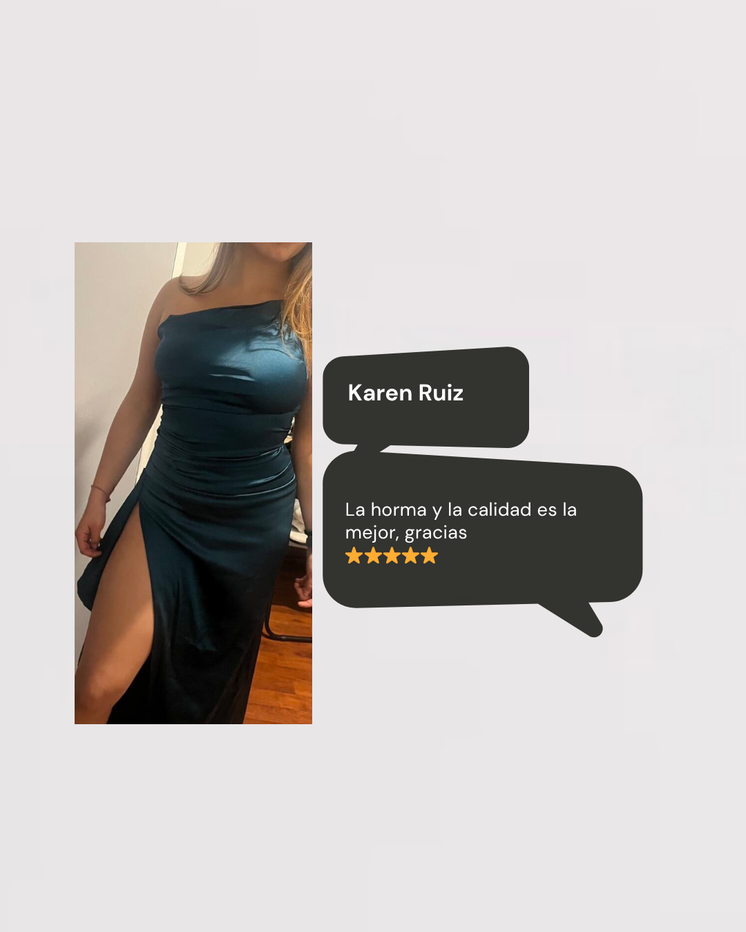 Vestido satinado verde esmeralda