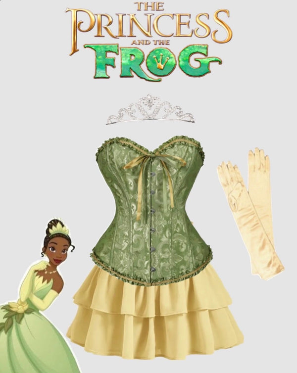 Corset verde para disfraz de la princesa y el sapo