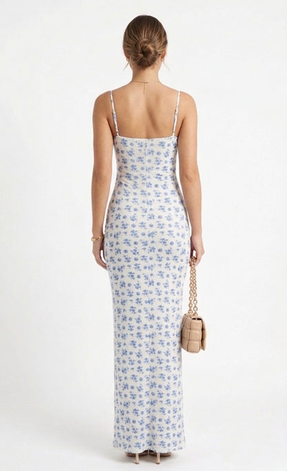 Vestido largo con estampado floral
