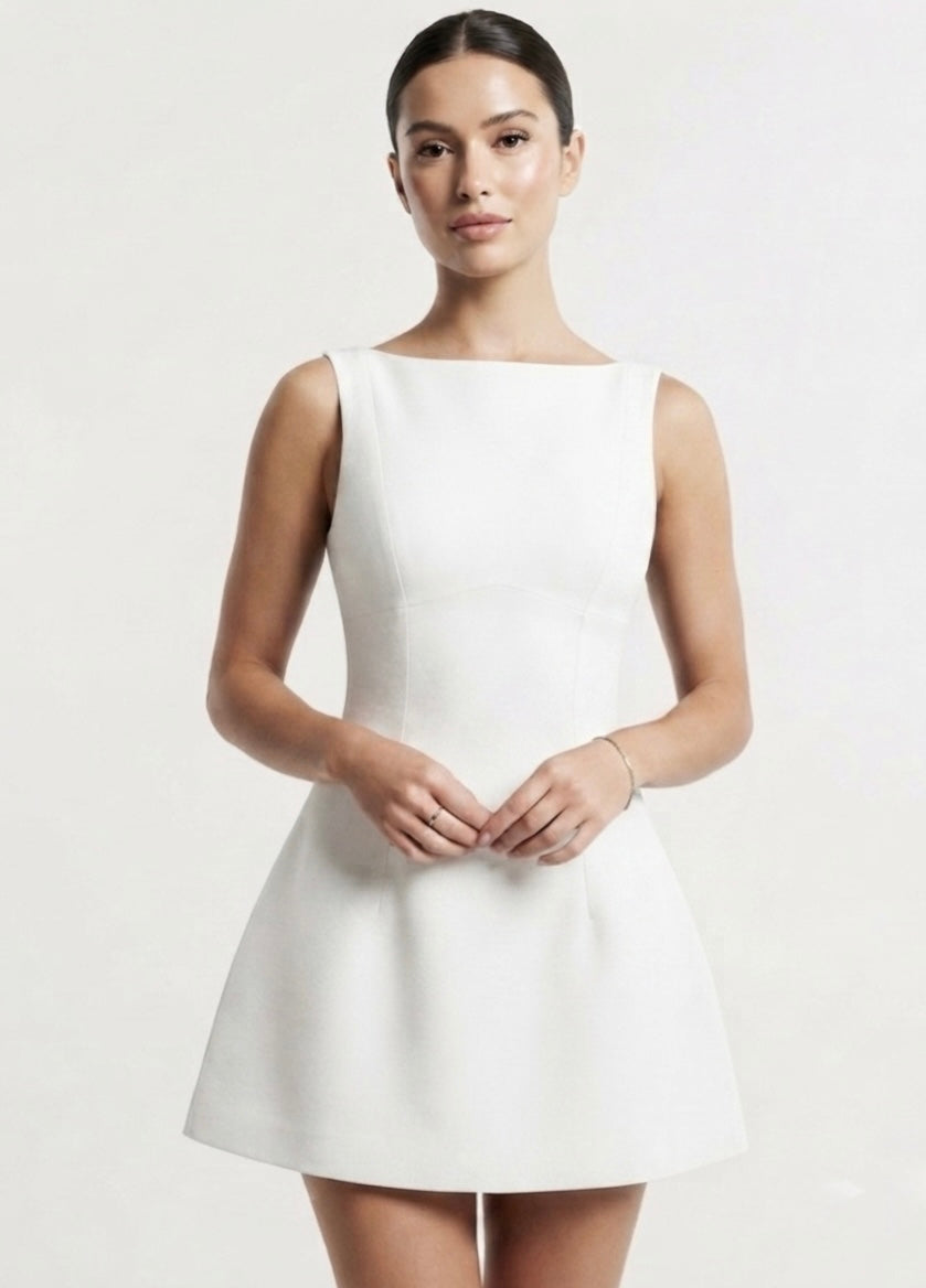 Vestido Fleur corte A blanco