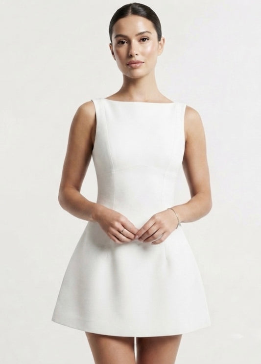 Vestido Fleur corte A blanco