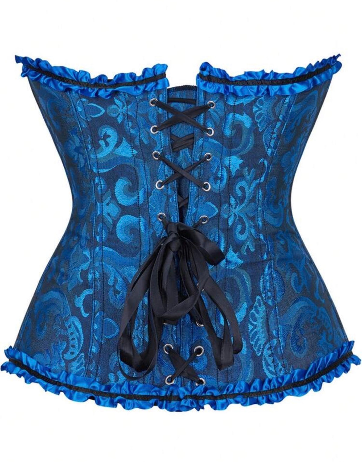 Corset azul rey para el disfraz Blanca Nieves