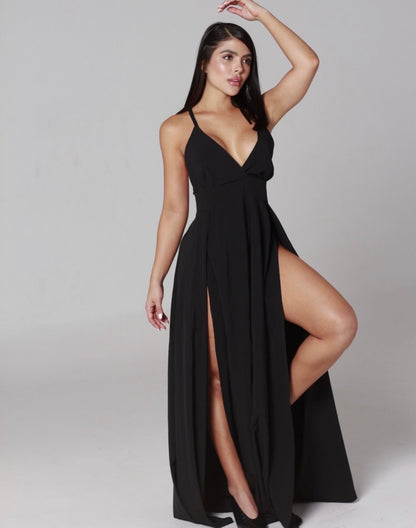 Vestido Ani / Dos aberturas, escote cruzado