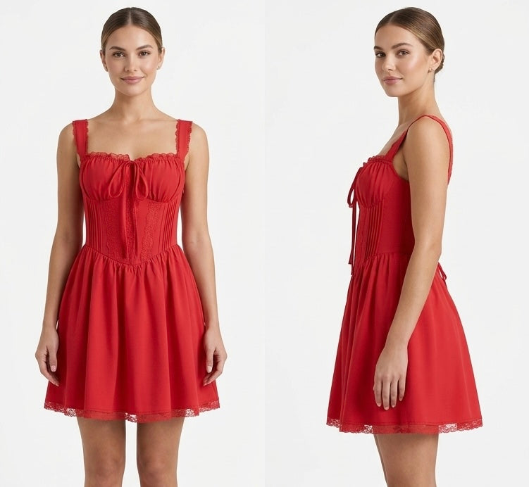 Vestido victoria con corset - Rojo