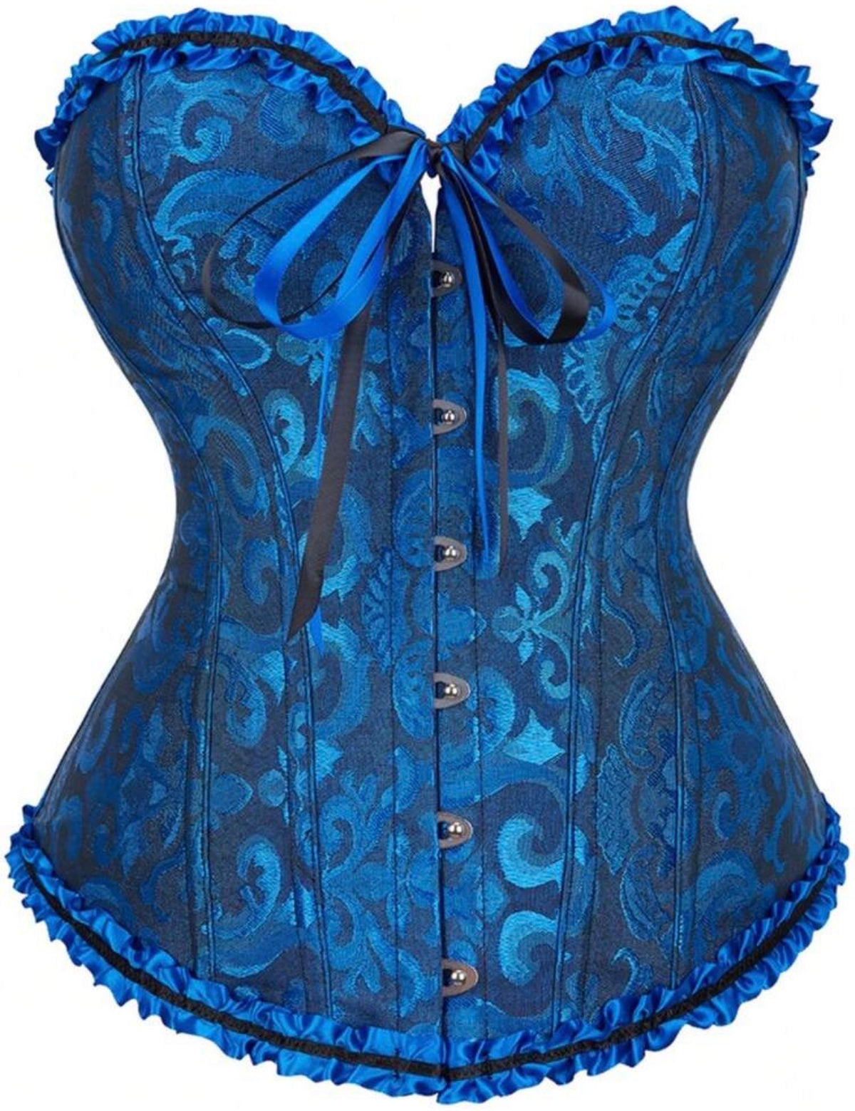 Corset azul rey para el disfraz Blanca Nieves