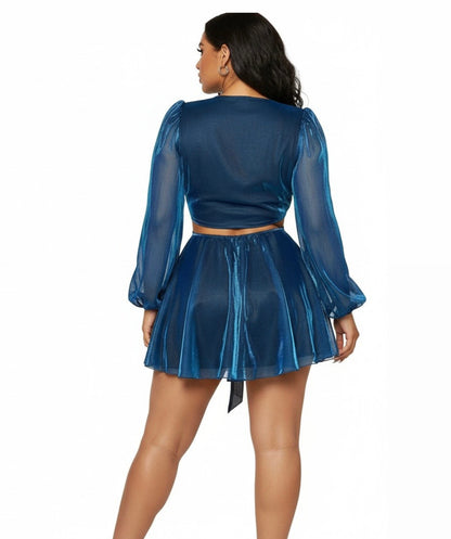 Enterizo azul rey metalizado