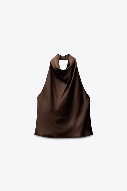 Blusa en satin halter