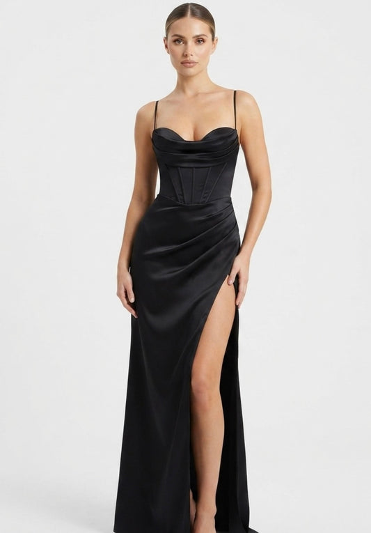 Vestido gardy con corset / negro