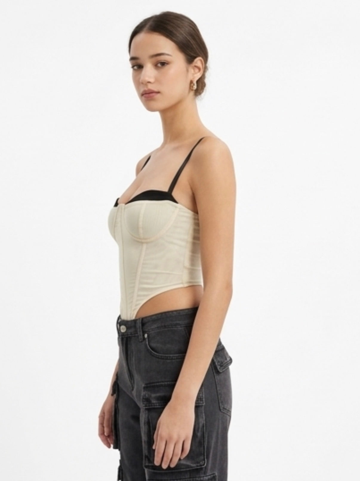 Corset beige con negro