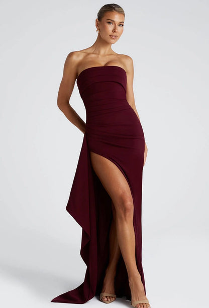 Vestido daly Estraple, vinotinto