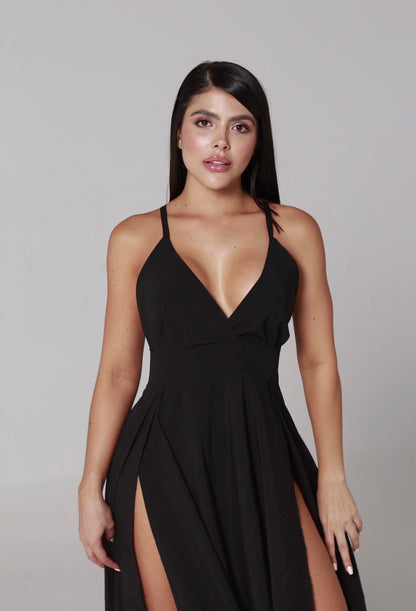 Vestido Ani / Dos aberturas, escote cruzado