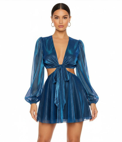 Enterizo azul rey metalizado